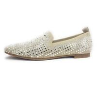 La Strada - Loafer with stones beige knitt - Farbe - beige - Größe - 37