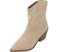La Strada 2203459 Cowboy Boots für Damen - modische Frauen Stiefeletten - trendige Biker Boots Beige EU40