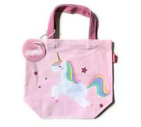 la vida GmbH Kinder Shopper Tasche mit Einhorn-Motiv, Rosa Canvas, Regenbogen-Design