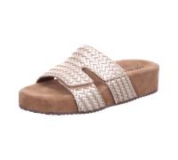 Pantolette LAZAMANI "Lazamani Pantoletten Leder/Textil", Damen, Gr. 41, gold, Leder, Textil, Schuhe Pantolette (40987457-41) gold