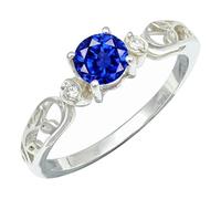 Laborgezüchteter blauer Saphir Edelstein für Herren und Damen in allen Größen Sterling Silber Handgefertigter Band Ring Schmuck CRG1237AO29_(75 (23.9))