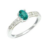 Laborgezüchteter grüner Paraiba-Turmalin Edelstein 925 Sterling Silber Handgefertigter Band Ring Geschenkartikel Herren und Damen Schmuck CRG1240AS29_(75 (23.9))