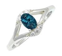 Laborgezüchteter Londoner Blautopas Edelstein Sterling Silber Handgefertigter Band Ring Geschenkartikel für Männer und Frauen Schmuck CRG1243AT19_(65 (20.7))