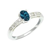 Laborgezüchteter Londoner Blautopas Edelstein Sterling Silber Handgefertigter Band Ring Geschenkartikel für Männer und Frauen Schmuck CRG1240AT25_(71 (22.6))