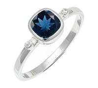 Laborgezüchteter Londoner Blautopas Edelstein Sterling Silber Handgefertigter Band Ring Geschenkartikel für Männer und Frauen Schmuck CRG1245AT14_(60 (19.1))