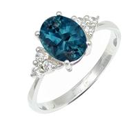 Laborgezüchteter Londoner Blautopas Edelstein Sterling Silber Handgefertigter Band Ring Geschenkartikel für Männer und Frauen Schmuck CRG1246AT9_(55 (17.5))