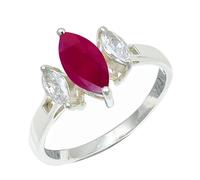 Laborgezüchteter Rubin Edelstein 925 Sterling Silber Stilvoller Handgefertigter Band Ring Geschenkartikel Herren und Damen Schmuck CRG1244AM24_(70 (22.3))