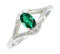 Laborgezüchteter Smaragd Edelstein Sterling Silber Handgefertigter Band Ring Geschenkartikel für Männer und Frauen in allen Größen Schmuck CRG1243AN19_(65 (20.7))