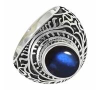 Labradorit Edelstein für Herren und Damen in allen Größen Sterling Silber Stilvoller Handgefertigter Band Ring Geschenkartikel Schmuck CRG1219BN29_(75 (23.9))