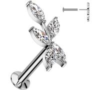 Labret abstrakter Zweig Zirkonia Push-In