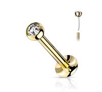 Labret Kugel Zirkonia PVD Push-In