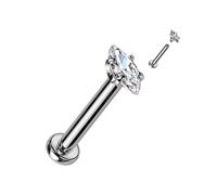 Labret Marquise Schliff Zirkonia Innengewinde