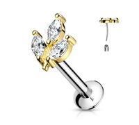 Labret Marquise Schliff Zirkonia Push-In