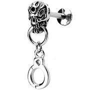 Labret Totenkopf Handschellen beweglich Silber