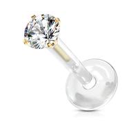 Labret Zirkonia Krappenfassung