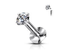 Labret Zirkonia Silber Innengewinde