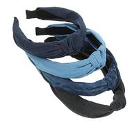 LABRIMP 4 Stück Teiliges Geknotete Haarschmuck für Damen Denim Haarband mit Eleganten Knoten für Look für Jeans Outfits Vielseitig für Jede