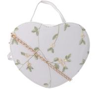 LABRIMP Abendkupplung in Herzform für Frauen, Kleine Umhängetasche 7.87x6.69x1.97In mit Kettenriemen und floraler Spitze, Stilvolle Banketttasche für Hochzeit und Abendparty