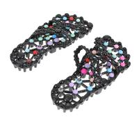 LABRIMP Fußmassage Slipper Damen aus Pvc mit Massage Noppen Rutschfest und Bequem für Haus und Bad Gesundheitsfördernde Badesandalen in Schwarz 1 Paar