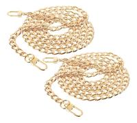 LABRIMP Kettenriemen für Handtasche Metall Gold 2 Stück Packung Stylische Umhängetaschen Ersatzgurte für Shopping und Freizeit
