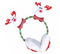 LABRIMP Weihnachts Ohrenschützer mit Rentier Design Warme Ohrenwärmer aus Strick und Plüsch Rutschfeste Ohrenschützer für Erwachsene Partyzubehör