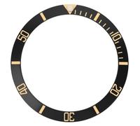 LACAK Aluminium-Uhrenlünette, kompatibel mit Rolex Submariner Date 16610 Uhreneinsatz, Blaues und goldenes Wort