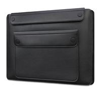 Lacdo 14 Zoll Laptop Lederschutzhülle für Lenovo Dell ASUS Acer Chromebook 14, HP Stream 14/Ultrabook, Dell Latitude 14, ASUS Vivobook 14, Huawei MateBook D 14, Computertasche mit 3 Fächern, Schwarz