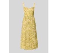 LACE & BEADS Cocktailkleid aus Tüll in Hellgelb, Größe XS