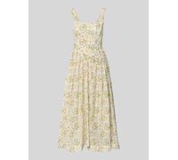 LACE & BEADS Cocktailkleid im Allover-Look mit Karree-Ausschnitt in Hellgelb, Größe XXL