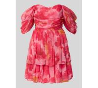 LACE & BEADS Cocktailkleid im Off-Shoulder-Design in Pink, Größe L