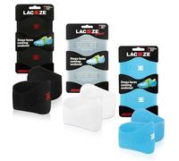 Laceeze Max Bands - As Seen on Dragons' Den - Ribbed Technology - Secure Laces, Prevents Unraveling, Fits Shoe Size UK 6.5+, Lime, Orange & Blue, 3 Pack,Ideal for Sports Shoes,Football,Rugby,Hockey