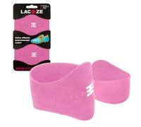Laceeze Original Bands - As Seen on Dragons' Den - Ribbed Technology - Secure Laces, Prevents Unraveling, Fits Shoe Size C13 - UK 6.5, Neon Pink, Ideal for Sports Shoes, Football, Rugby, Hockey