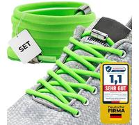 LaceHype - Premium Schnürsenkel ohne binden, elastischeSchuhbänder mit Metallkapseln, 1 oder 2 Paar - CP2 - mit Kapseln für Sneaker, Laufschuhe, Sporschuhe (Grün, 1P)