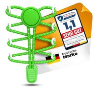 LaceHype - Schnürsenkel ohne binden Elastische mit Schnellschnürsystem aus Gummi, SK02 - Schuhbänder ohne binden - für Sneaker, Kinderschuhe, Laufschuhe (Grün Mix, 2P)