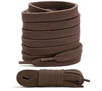 Laceter 2 Paar Flache Schnürsenkel aus Baumwolle 8 mm für Sneaker, Sportschuhe, Freizeitschuhe - Kompatibel mit Nike, Adidas, Converse, Vans - Reißfest und Langlebig - 120 cm - Dunkelbraun x 2