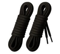 Laceter 2 Paar Runde Dicke Schnürsenkel 4 mm für Arbeitsschuhe, Wanderschuhe, Outdoorstiefel und Sicherheitsschuhe - Reißfest, Strapazierfähig und Wetterbeständig - 180 cm, Schwarz