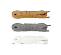 Laceter 3 Paar Flache Schnürsenkel aus Baumwolle 8 mm für Sneaker, Sportschuhe, Freizeitschuhe - Kompatibel mit Nike, Adidas, Converse, Vans - Reißfest und Langlebig - Länge 150cm, Street