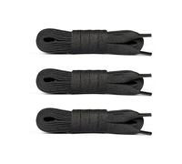 Laceter 3 Paar Flache Schnürsenkel aus Baumwolle 8 mm für Sneaker, Sportschuhe, Freizeitschuhe - Kompatibel mit Nike, Adidas, Converse, Vans - Reißfest und Langlebig - Länge 90cm, Schwarz
