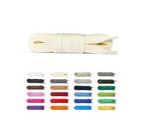 Laceter Flache Schnürsenkel aus Baumwolle 8 mm für Sneaker, Sportschuhe und Freizeitschuhe - Kompatibel mit Nike, Adidas, Converse, Vans - Reißfest und Langlebig- Cremeweiss, 150 cm - X2