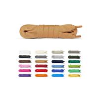 Laceter Flache Schnürsenkel aus Baumwolle 8 mm für Sneaker, Sportschuhe und Freizeitschuhe - Kompatibel mit Nike, Adidas, Converse, Vans - Reißfest und Langlebig- Hellbraun, 150 cm - X2