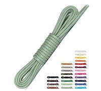 Laceter Gewachste Runde Schnürsenkel 2,4 mm für Lederschuhe, Businessschuhe und Halbschuhe - Passend für Oxford, Derby, Mokassins - Elegant, Dünn und Reißfest - Grau Grün - 120 cm