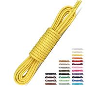 Laceter Gewachste Runde Schnürsenkel 2,4 mm für Lederschuhe, Businessschuhe und Halbschuhe - Passend für Oxford, Derby, Mokassins - Elegant, Dünn und Reißfest - Gelb - 120 cm