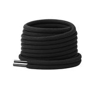 Laceter Runde Dicke Schnürsenkel 4 mm für Arbeitsstiefel, Wanderschuhe, Outdoorschuhe, Sicherheitsschuhe - Extra Stark, Reißfest und Wetterbeständig - Für Beruf und Freizeit - Schwarz - 75 cm - X2