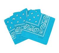 Set 3 bandanas paisley damen und herren türkis