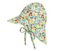 LACOFIA Baby Sonnenhut mit Bindebändern und Nackenschutz Kinder Strand Mützen Kleinkind Sommer Visier Cap Krabbe 2-5 Jahre