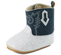 LACOFIA Baby Stiefel Mädchen Lauflernschuhe Bling Bling Bootie Baby Cowboystiefel Westernstiefel mit Anti-Rutsch Weiche Sohle Marineblau 3-6 Monate