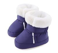 LACOFIA Baby Winterschuhe Jungen Baby Winter Stiefel mit Rutschfester Weicher Sohle Krabbelschuhe Marineblau 12-18 Monate