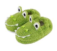 LACOFIA Kleinkind Hausschuh Tier Kinder Pantoffeln Winter Plüsch Hausschuhe rutschfest Krokodil Grün 22/23