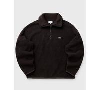 Lacoste Relaxed Fit Sweatshirt mit Troyer Kragen aus warmen Fleece in Dunkelbraun, Größe M