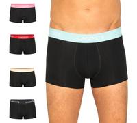 LACOSTE Herren Boxershorts, 5er Pack - Trunks, Casual, Cotton Stretch, Logobund Schwarz/Pastell M